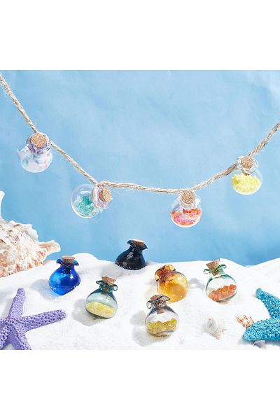 Generic Azonee Tiny Glass Jars 10 Colors Mini Spell Potion Bottles with Corks Stopper, 1ml Wishing Vials fo