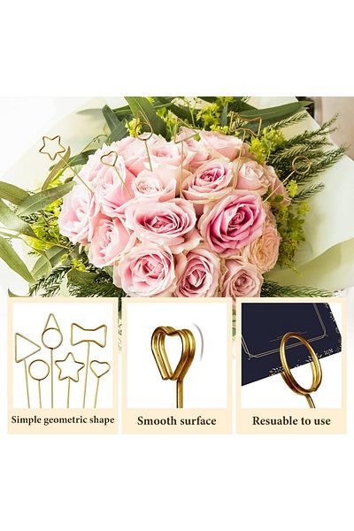 Generic Metal Floral Place Card Holder, 12inch Inch Table Number Holders Flower Pick Clips for Floral Arran