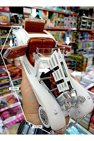 OYUNCAKSAHİLİ Mercedes Benz 500K Metal Klasik ingiltere Araba 1936 Model 1:24...