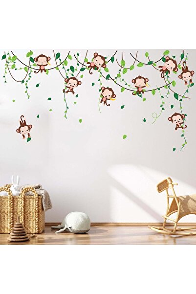Amimagen ملصقات حائط على شكل قرد متسلق في الغابة - ملصق لغرفة الأطفال/غرفة ال...