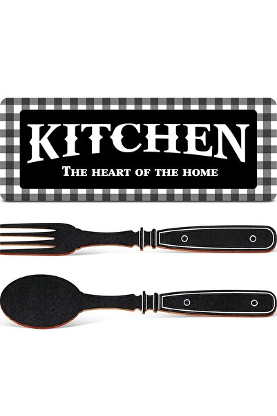 Jetec Kitchen Sign Set, Rustic Home Heart Sign