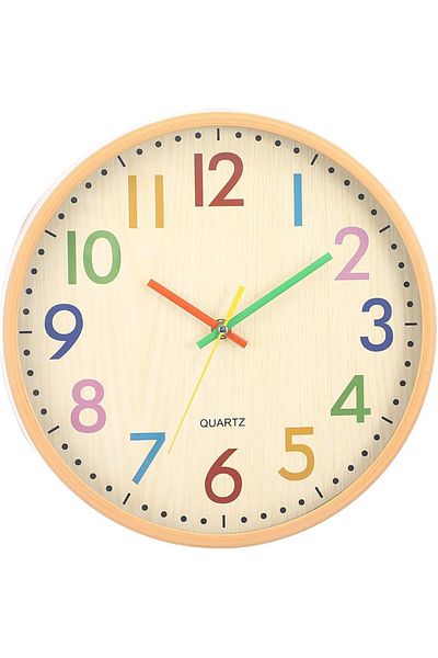 Generic ALMEKAQUZ 12 Inch Colorful Wall Clock for Kids - Silent Cartoon Clock, Round Decorative for Classro