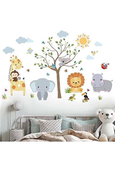 Generic Amimagin Forest Animals Wall Stickers - Elephant, Lion, Giraffe, Hippo, Koala
