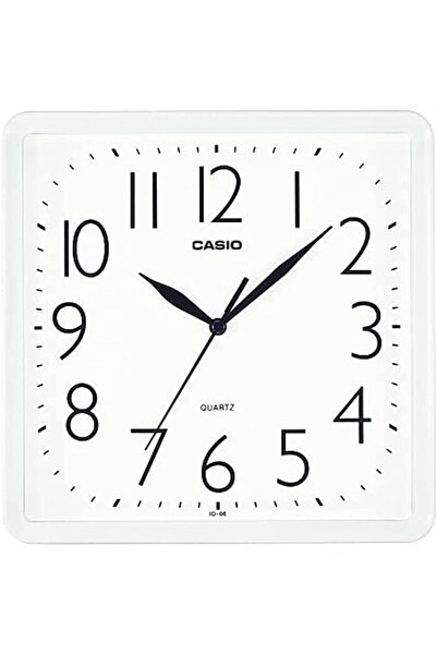 007 Casio Analog Wall Clock IQ-06-7DF, Square Hands, White Dial, Resin Case (...