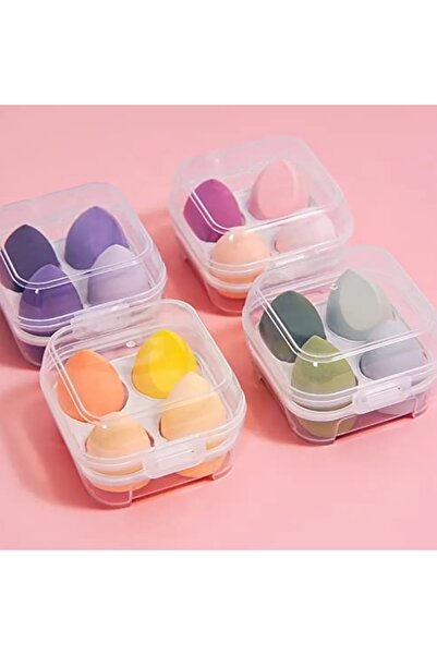 Sibelon Şeffaf Kutulu Makyaj Süngeri 1 Kutu - 4 Adet Sünger