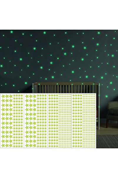 ALMEKAQUZ 840 Pcs 3D Room Wall Decor Ceiling Stars,Glow in The Dark Stars Sti...
