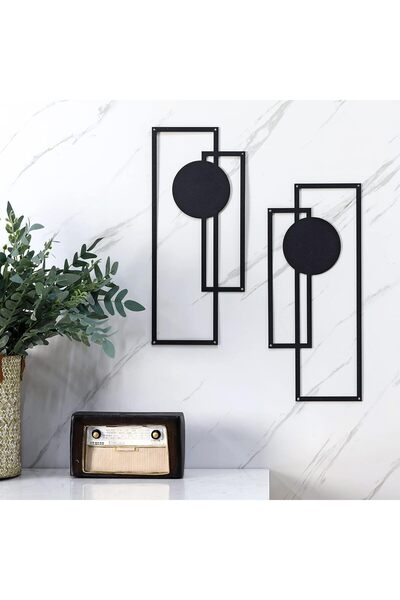 Generic لوحة فنية جدارية معدنية تجريدية صغيرة من بيريتر، قطعتان، منحوتات هندس...