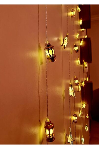 Generic Ramadan decorative light curtain, 3x3 meters - 80 lights in lantern, ...