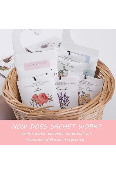 Generic Rose Sachet, 1Box/12Pcs, Scented Sachets Air Freshener for Drawer and Closet, Long-Lasting Sachets