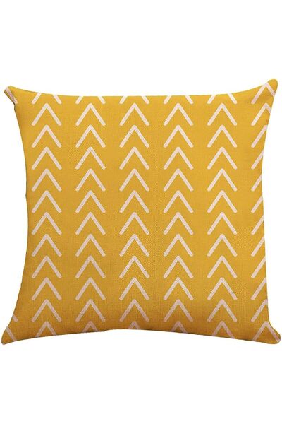 ELECDON Throw Pillow Covers Set of 4 18x18 (45x45 cm) Yellow Linen