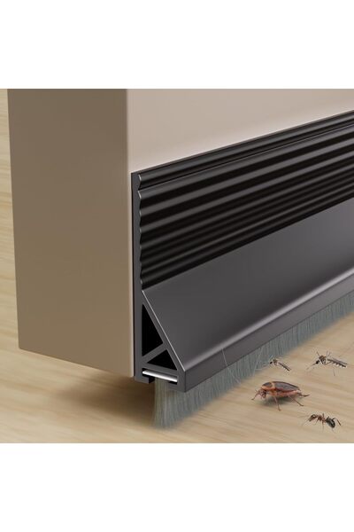 Yelajoy 39"x2.2" Under Door Draft Stopper with Brush (Black, 78")