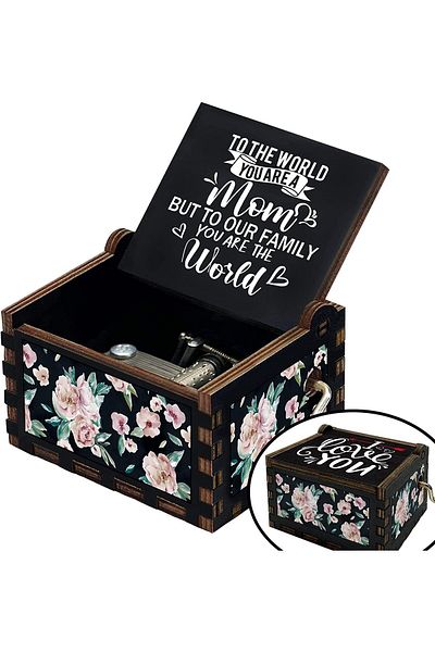 Generic SYOSI Music Box Mothers Birthday Gifts for Mom Wooden Music Box, Mothers Day Birthday mom Gifts, mo