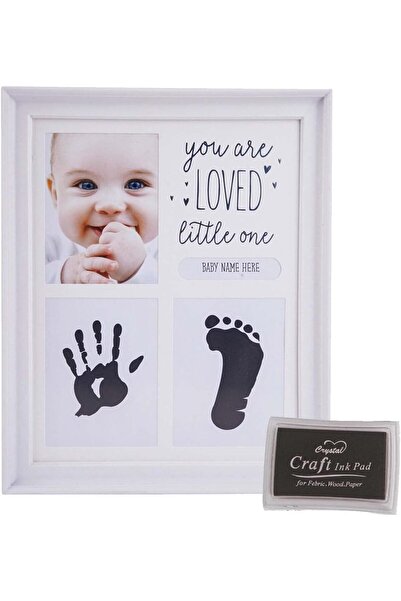 Generic مجموعة إطارات صور تذكارية لبصمات يد وقدم الطفل من جويز