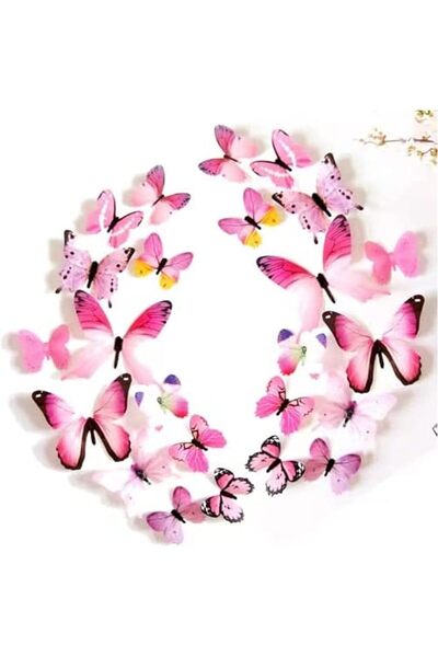 SULFAR 24 قطعة من ملصقات الحائط ثلاثية الأبعاد على شكل فراشة معدنية، 3 أحجام،...