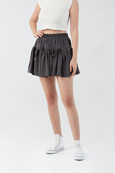 Fulla Moda Modal Skirt with Ribbon Detail and Ruffled Shorts