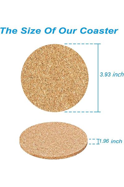 Generic KASTWAVE 12 Pcs Cork Coaster for Drink, Absorbent Heat Resistant Reusable Tea or Coffee Coaster, Bl