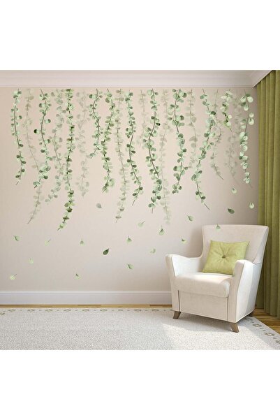 Amimagen ملصقات حائط على شكل أوراق شجر خضراء قابلة للتقشير واللصق لغرفة النوم...