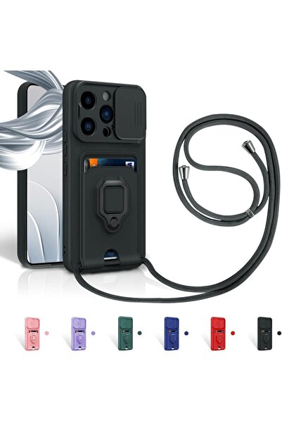 Rivor Apple iPhone 12 Pro Max Kılıf Kamera Koruma Ve Sürgülü Kartvizitli Kart...