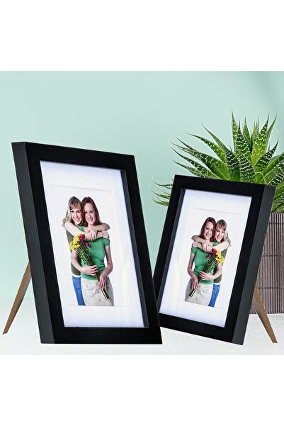 SYOSI إطار صورة خشبي مقاس 5 × 7 بوصة (أسود) - قطعتان