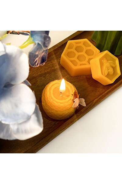 Generic Lacaser Beeswax Candle Set (12) Bee-Shaped Unscented Dripless Smoke-Free 4×5 cm Yellow