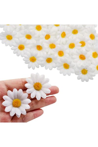 Generic MAKINGTEC Artificial Daisy, 100 PCS Silk Heads, Fake Fabric Gerbera, 1.5inch Floral Head for Weddin