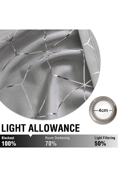 Generic Bolivia's Blackout Curtains, 2 Panels Decorative Diamond Foil Printed Thermal Insulated Privacy Pro