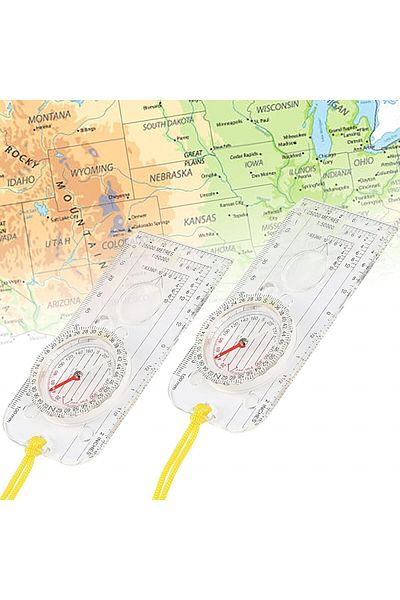 Chifoom Set of 2 compasses Chifoom, acrylic, transparent, 12.5 x 6 cm