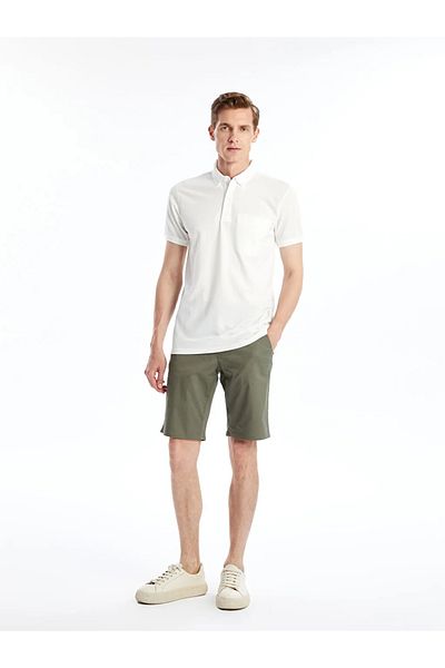 LC Waikiki Ανδρικό σορτς LCWAIKIKI Basic Khaki Standard Fit Gabardine