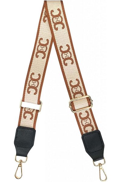 Nyuan Adjustable shoulder strap for Nyuan Boy bag, polyester/metal, orange/beige, 78-140 x 3.8 cm