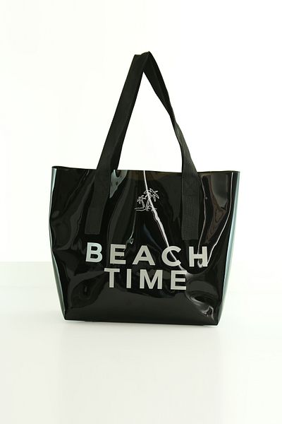change time Γυναικεία τσάντα παραλίας με στάμπα Beach Time Διάφανη τσάντα παραλίας Πάνω:47cm Κάτω:33cm Μήκος:32cm Κάτω:15cm