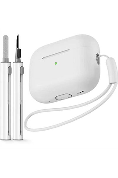 Choice airpods pro 2 White AirPods Pro Case Cover with Cleaner Kit,Soft Silicone Protective Case for Apple
