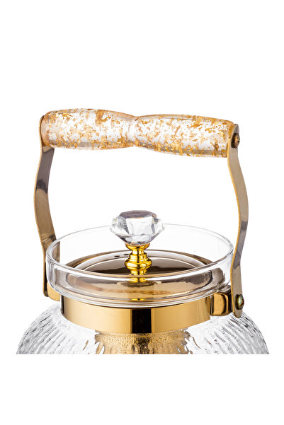 ABAREEK 1200ml Thermal Glass Teapot with Gold Infuser