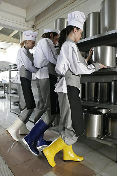 çizmeci White Pvc Boots - Non-Slip Sole Tse