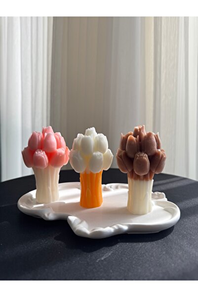 Lale Buketi Mum Çiçek Kokulu Soya Wax