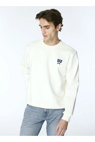 GMG FIRENZE Gmg Firenze Crew Neck Ecru Men's Sweatshirt Gu24Mfw08021