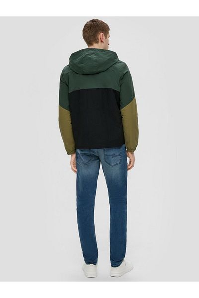 QS by s.Oliver Q/s By S.oliver Men's Windbreaker With Hood, Waterproof, Regular Fit, Green