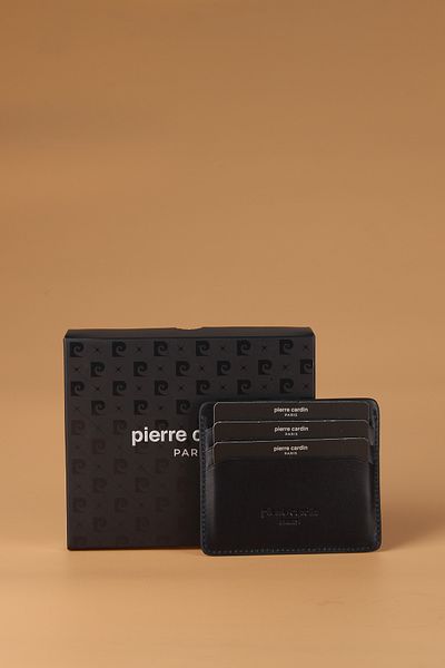 Pierre Cardin 046 Genuine Leather Men's Wallet Card Holder Analine Navy Blue