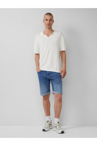 QS by s.Oliver Pantaloni scurți de blugi pentru bărbați Q/S by s.Oliver, John cu talie medie și croială regulată, albastru deschis