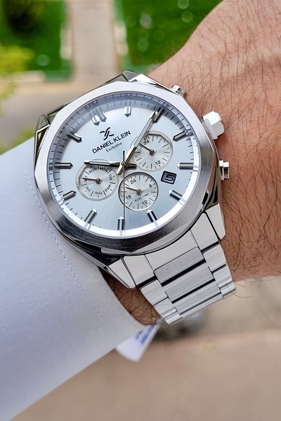 Daniel Klein Gümüş Renk Iç Göstergeleri Aktif Erkek Kol Saati