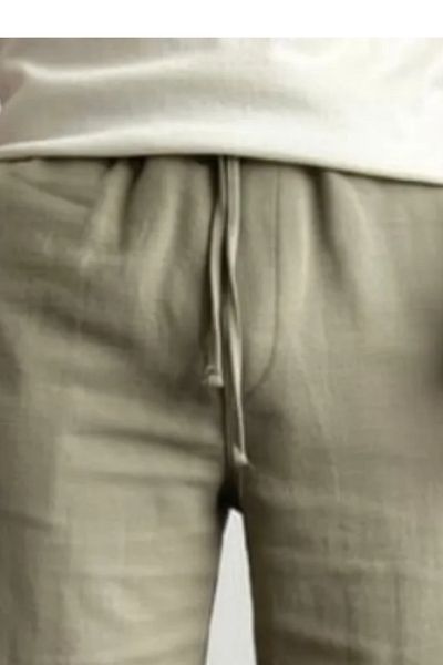 Tarz Cool Men's Khaki Musli Elastic Laced Regular Shorts