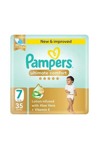 Pampers Ultimate Comfort Taped Diapers, Size 7, 15+kg, 35 pcs