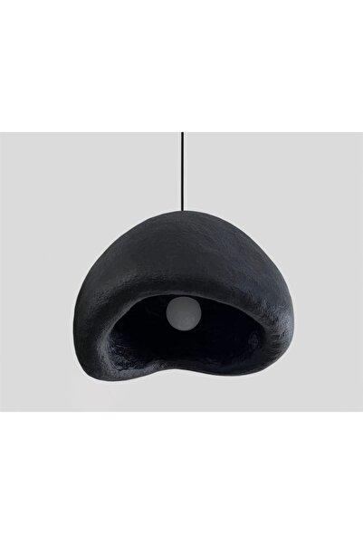 abacıshop Modern tasarım siyah beton avize sarkıt beton görünüm 40 cm