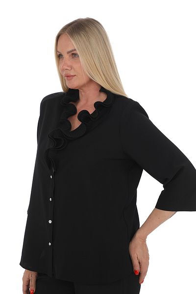 KİFAYET 22427 Jesika Shirt with Ruffled Collar and 3/4 Sleeves (R) (B105)