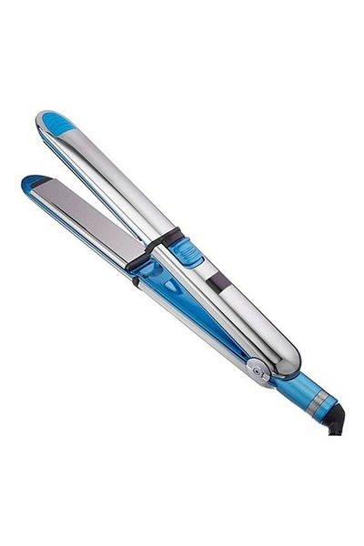 Generic BGM Titanium Hair Straighter Curler Iron Blue/Silver