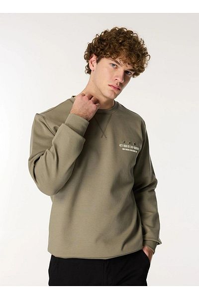 GMG FIRENZE Gmg Firenze Crew Neck Light Khaki Men's Sweatshirt Gu24Mfw08017
