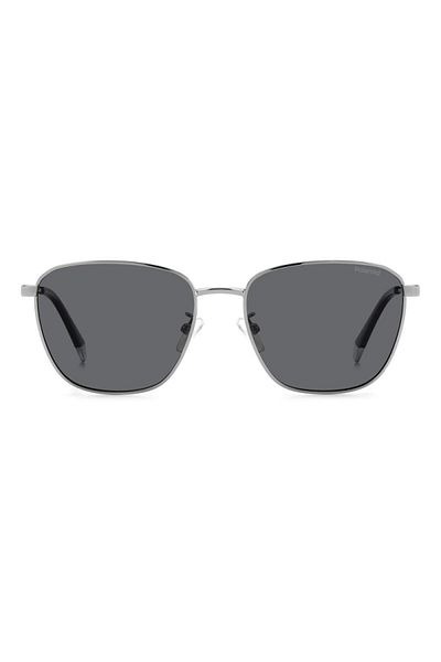 Polaroid Ochelari de soare Polaroid pentru bărbați PLD 4159 G/S/X 6LB/M9, argintii, dreptunghiulari, 56 mm