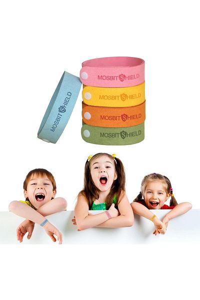 Tuknon Set de 5 brățări Tuknon anti-țânțari, multicolore, 23,5 x 1,8 cm