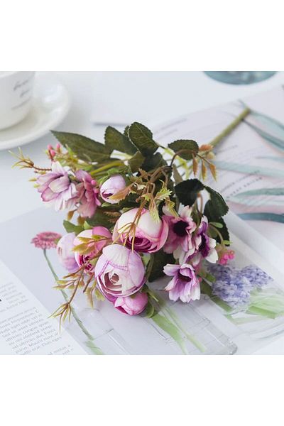 Choice 4 Fake Silk Peony Vases for Home Decor Christmas Garland Wedding Party Living Room Bouquet Decorati.