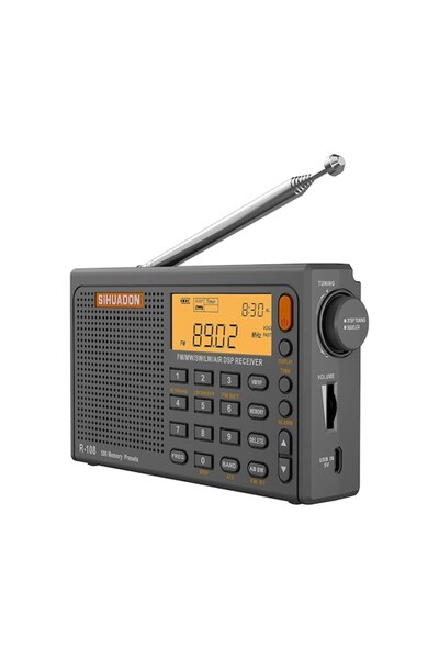 SIHUADON R-108 radyo FM Stereo dijital taşınabilir radyo AM SW hava radyo alı...