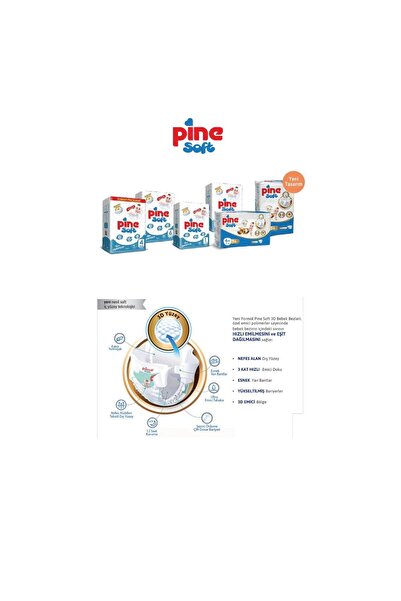 Pine Soft Maxi (7-14KG) 26 Adet Ekonomik Paket Bebek Bezi